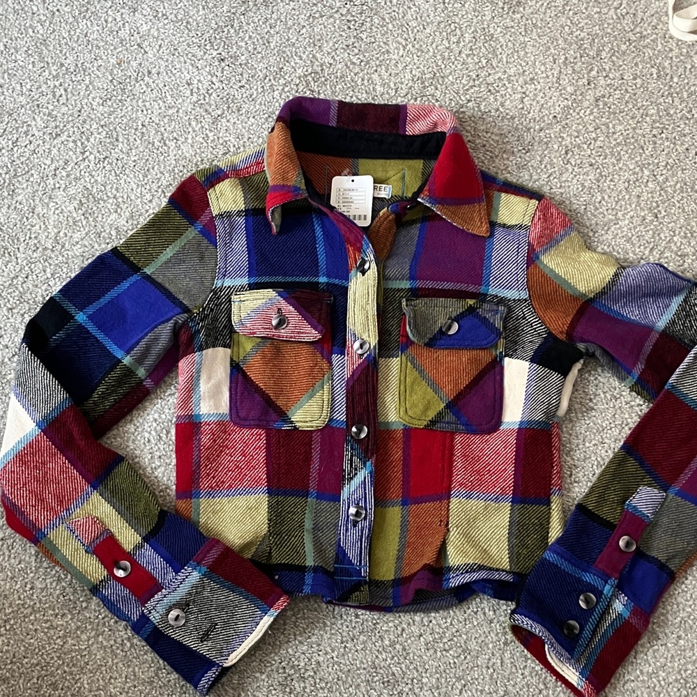 Free people We The Free Winnie Plaid Shirt. NWT. County combo